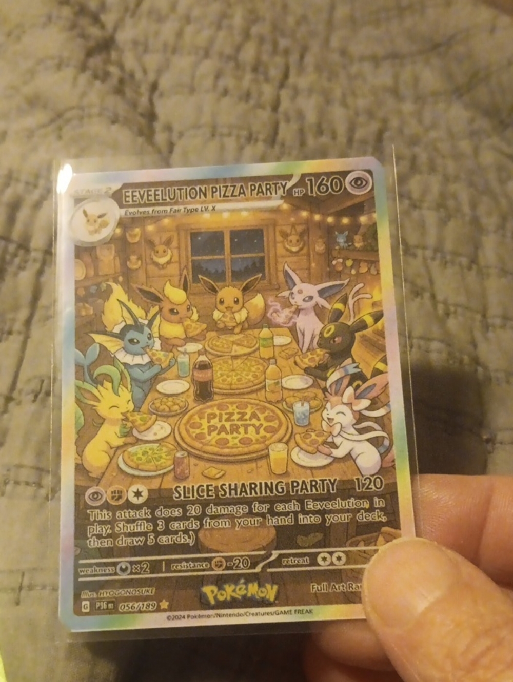 Pokémon Eeveelution Pizza Party Collectible Card - Colorful Holo